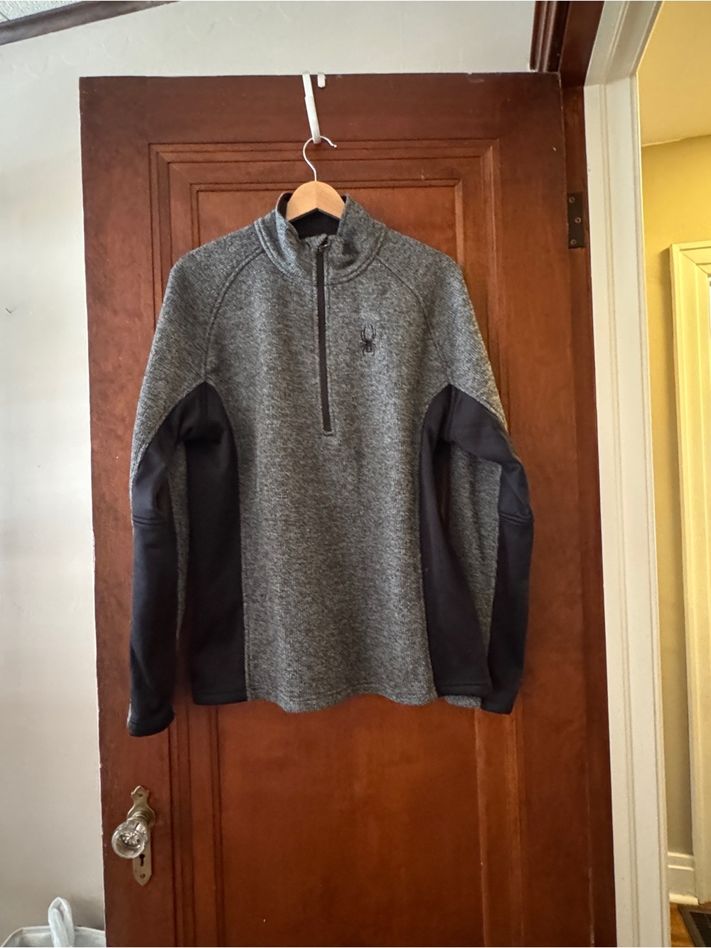 Spyder Men's Outbound Half-Zip Fleece Pullover - Gray with Black Panels